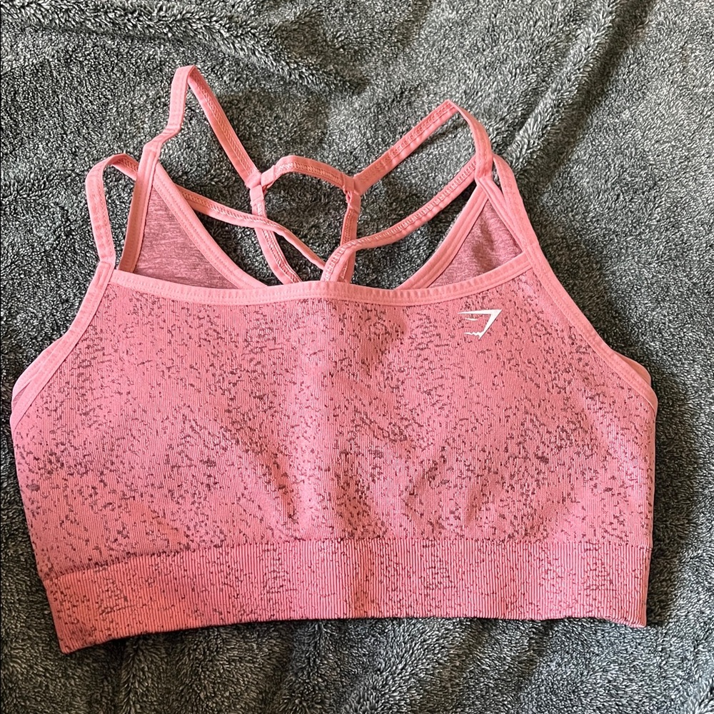 Gymshark Adapt Fleck dark muted pink Strappy Sports Bra - Medium- NEW